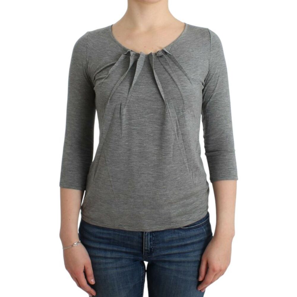 Cavalli Gray 3/4 sleeves jumper Women's top